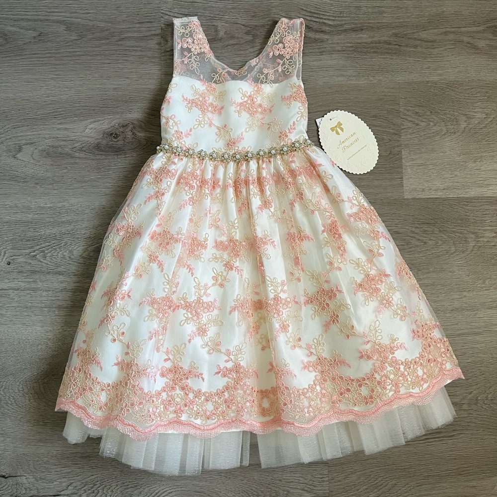 American Princess NWT Toddler girl sleeveless Formal Dress, Size 4T